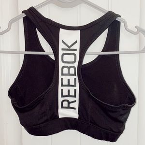athletic reebok black sports bra